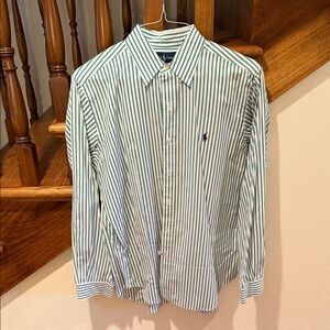 Polo by Ralph Lauren Green and White Striped Shirt